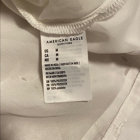 AE White Eyelet Off-Shoulder Peasant Blouse Balloon Sleeves Broderie Anglaise - Picture 9 of 12